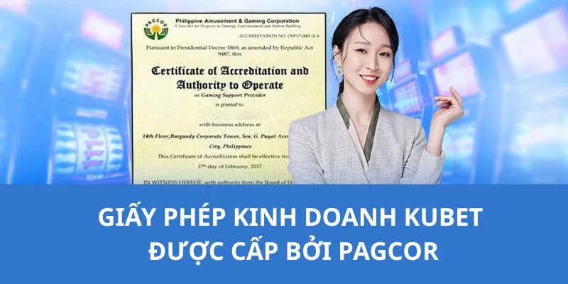 Thông tin giấy cấp phép hoạt động bởi PAGCOR