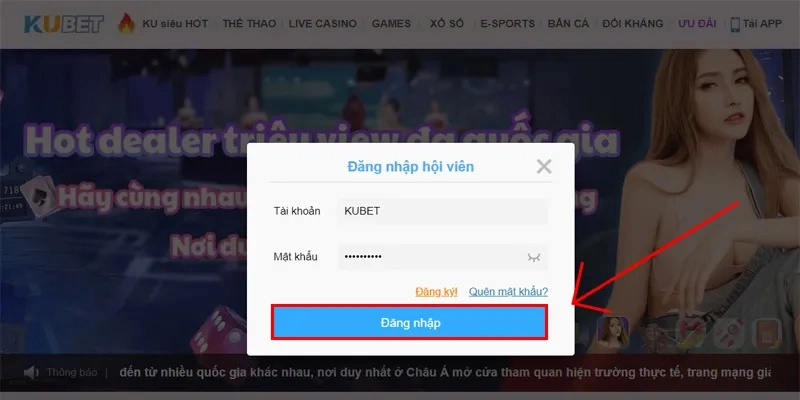 Các bước đăng nhập Kubet trên máy tính và thiết bị di động